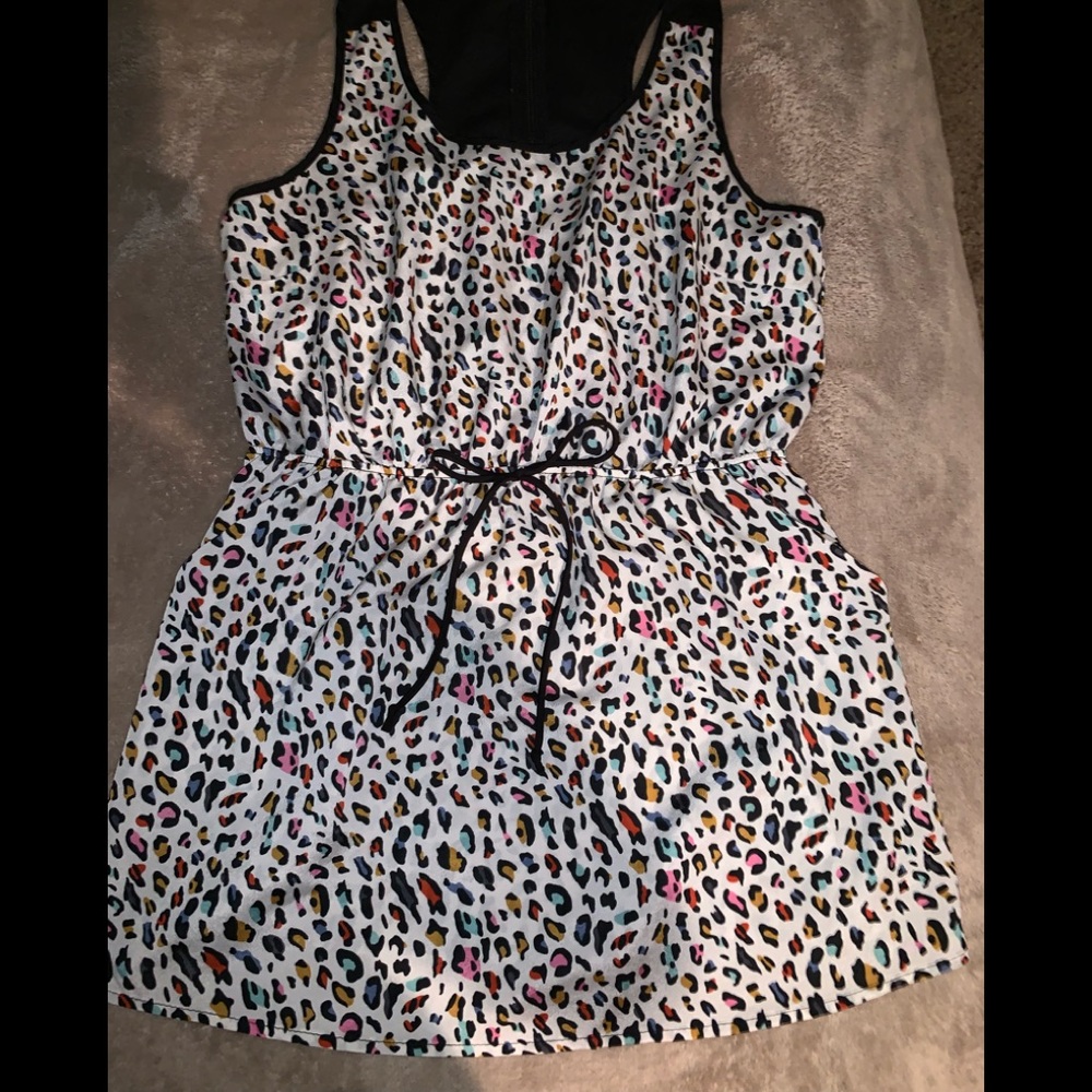 Multi Colored Leopard Print Long Tank